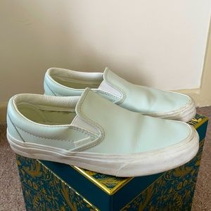 Mint Green Vans Slip Ons